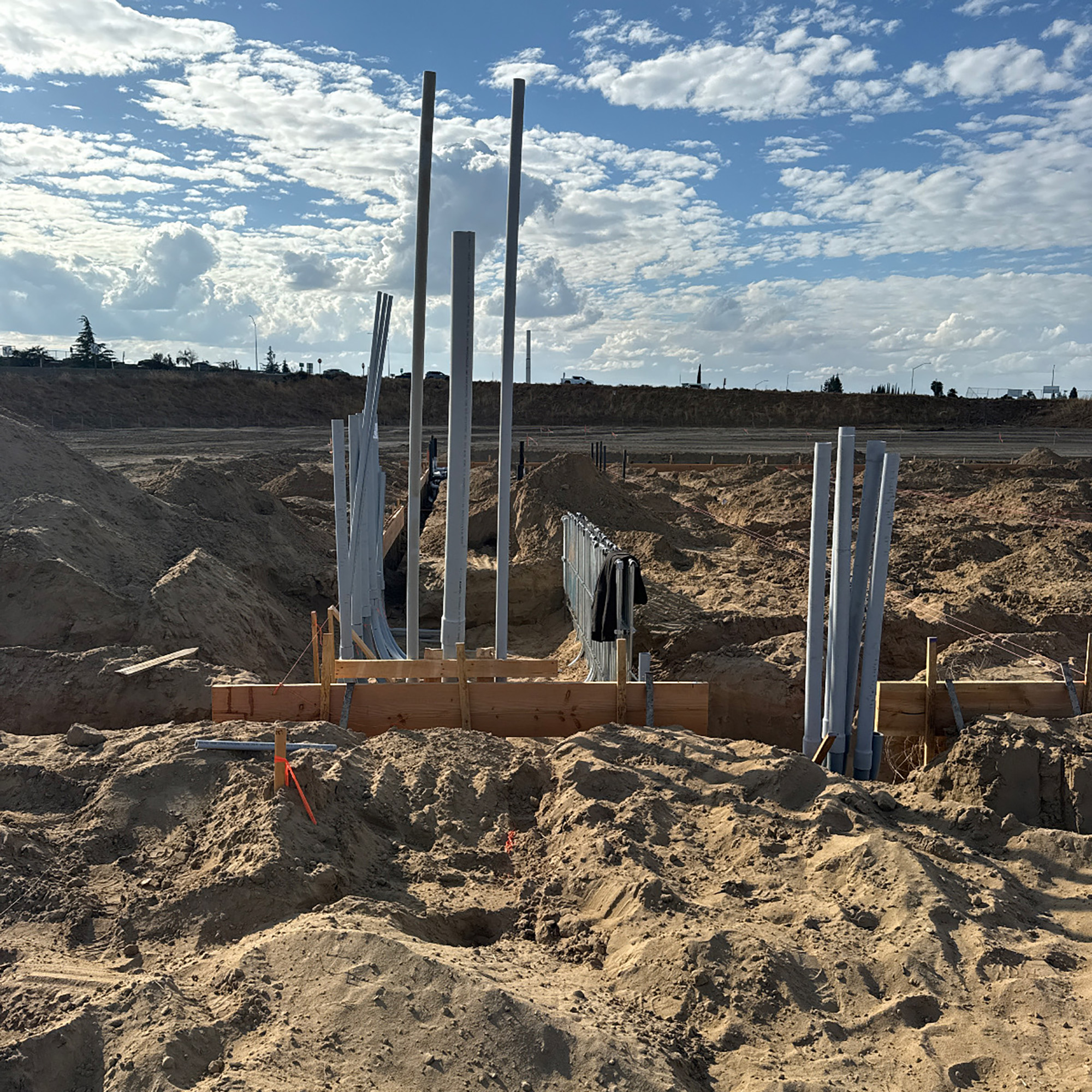Commercial underground conduit installation concrete foundation Santa Maria CA MAG Electric