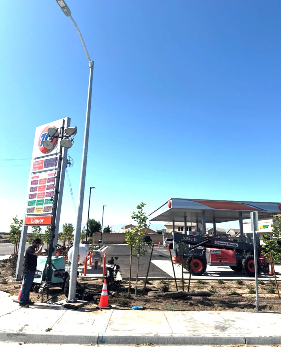 Commercial electrical installation at 76 gas station Santa Maria CA by Mag Electric