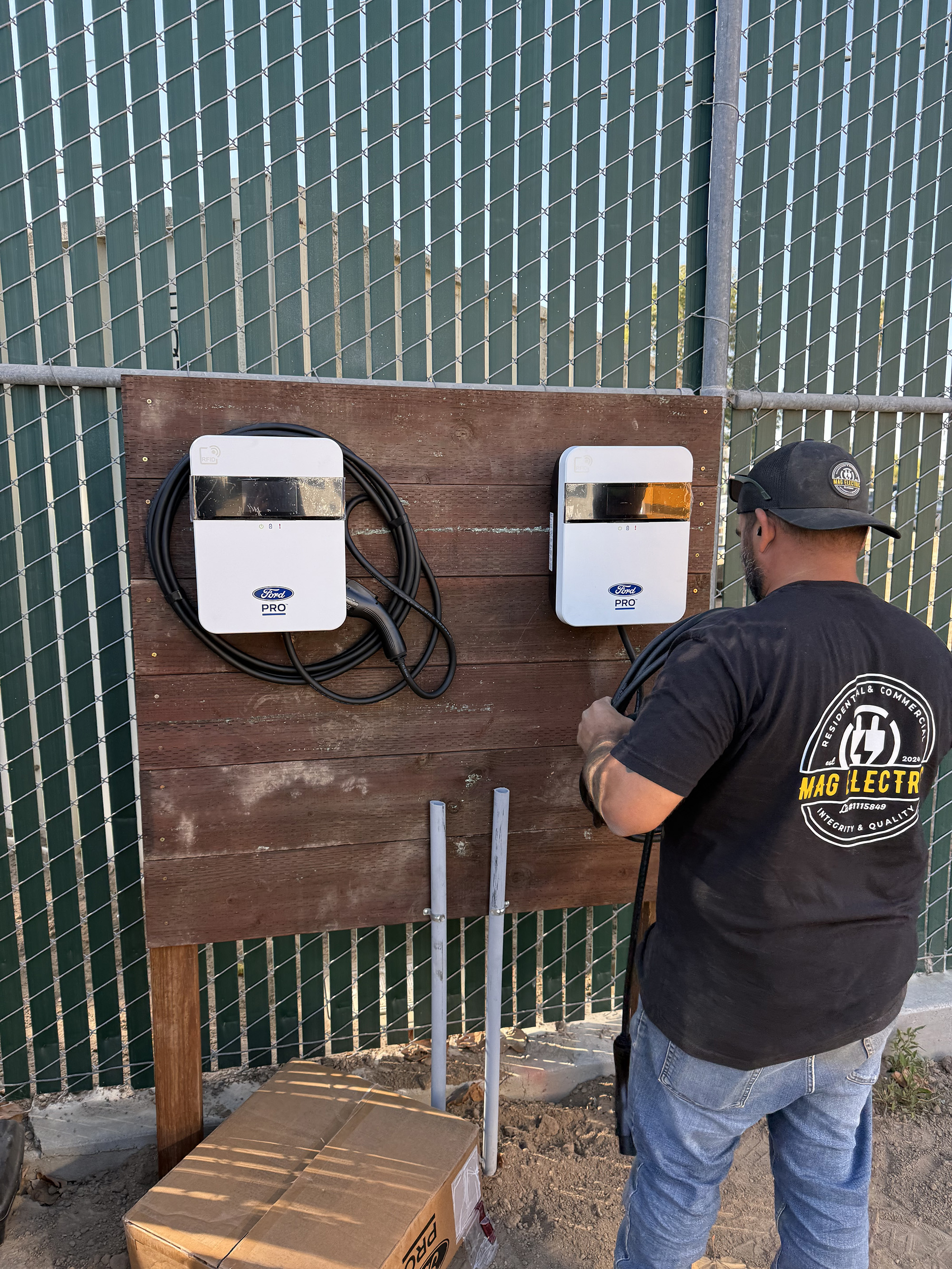 Ford Pro dual EV charger Level 2 installation garage Santa Maria CA MAG Electric licensed
