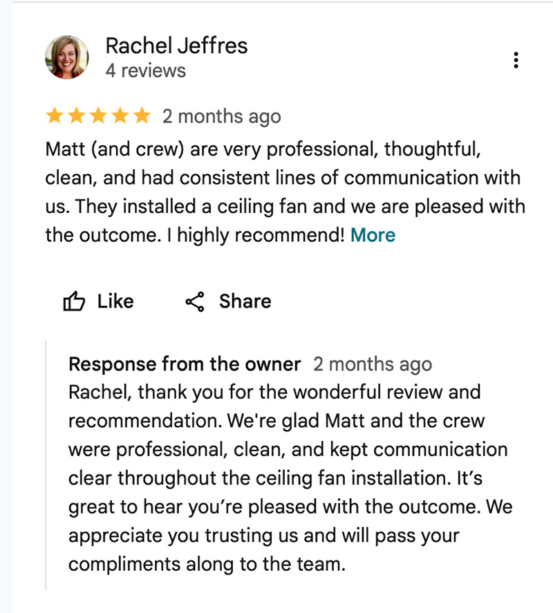 Customer review MAG Electric commercial electrician Santa Maria CA