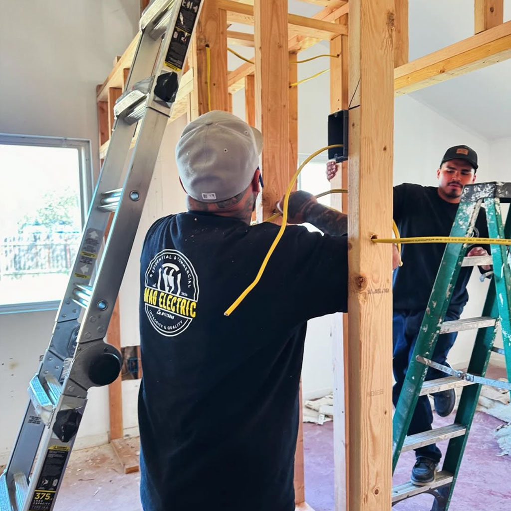 Mag Electric licensed electrician crew on commercial job site Central Coast CA