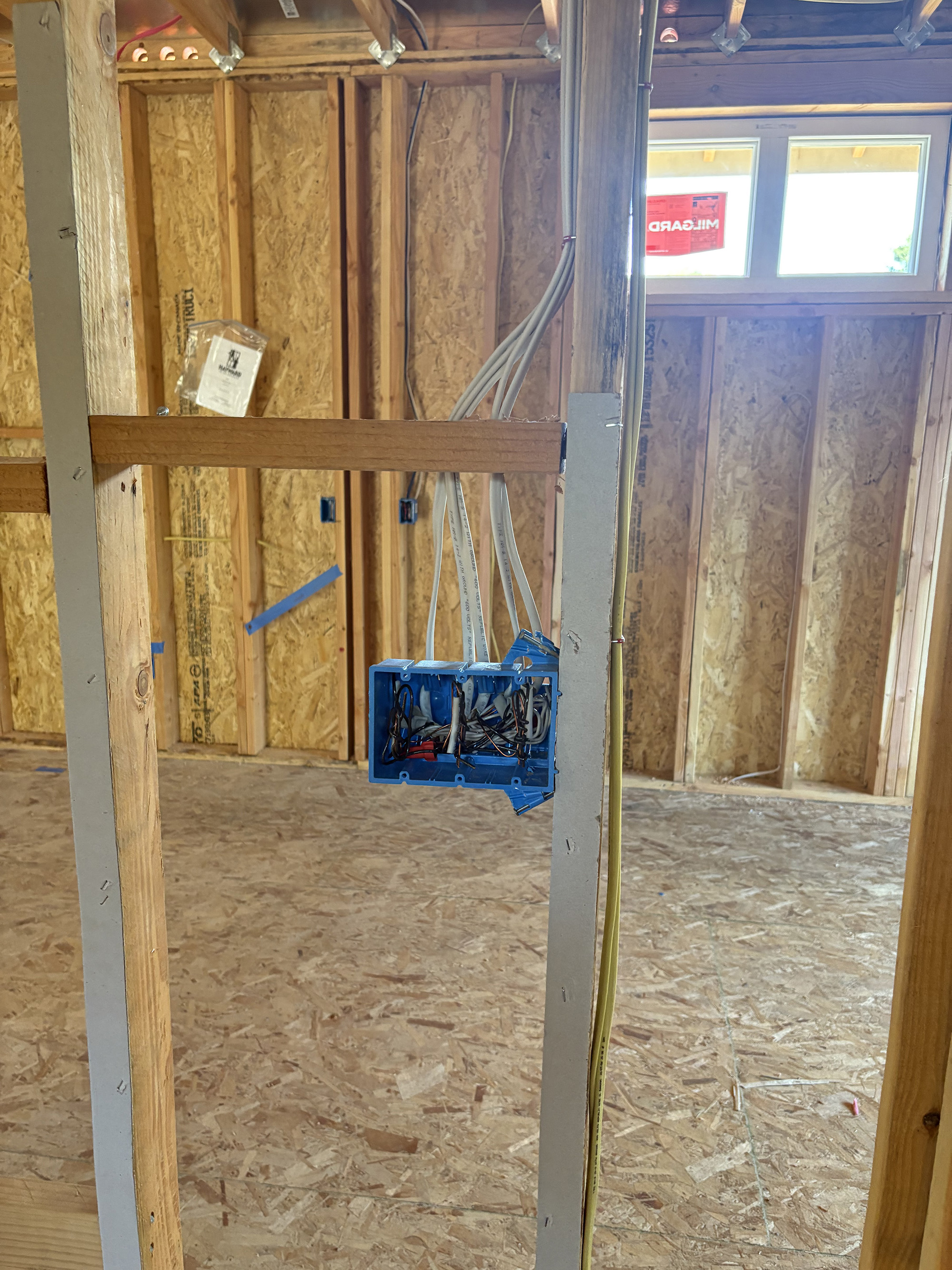 New construction electrical rough-in multi-gang box SLO County CA MAG Electric